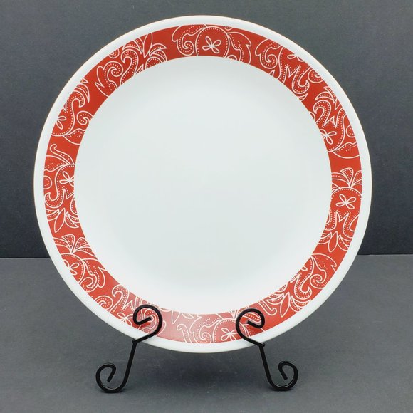 Corelle Dining Corelle Bandhani Dinner Plates White Plate Dark Red